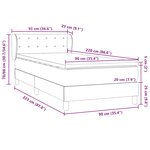 vidaXL Sommier à lattes de lit et matelas gris clair 90x220 cm velours