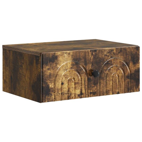 vidaXL Cabinet de chevet mural Chêne fumé 49 x 34 5 x 20 cm