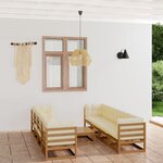 vidaXL Salon de jardin 9 Pièces avec coussins bois de pin massif