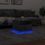 vidaXL Table basse avec lumières LED gris béton 50x49x40 cm