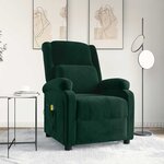 vidaXL Fauteuil de massage Vert foncé velours