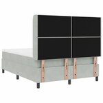 vidaXL Lit à ressorts avec matelas Gris clair 160 x 200 cm Velours