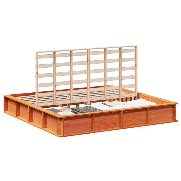 vidaXL Cadre de lit Cire marron 180 x 200 cm Bois de pin massif