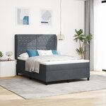 vidaXL Lit avec Matelas Gris Foncé 140x200 cm Velours