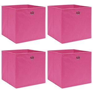 vidaXL Boîtes de rangement 4 Pièces Rose 32x32x32 cm Tissu