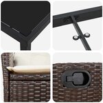 vidaXL Ensemble de salle à manger pour jardin 5 Pièces Marron polyrotin