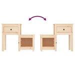 vidaXL Tables de chevet 2 Pièces 79 5x38x65 5 cm Bois de pin massif