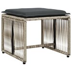 vidaXL Ensemble à manger de jardin et coussins 7 Pièces gris clair rotin