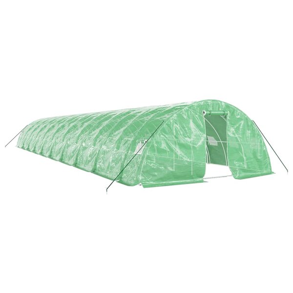vidaXL Serre avec cadre en acier vert 100 m² 20x5x2 3 m
