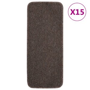 vidaXL Tapis escalier antidérapants 15Pièces 60x25cm Marron Rectangulaire