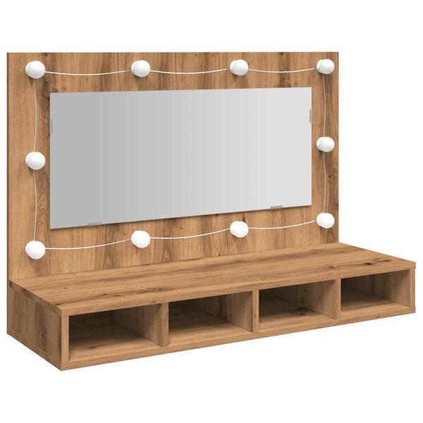 vidaXL Armoire à miroir avec LED Chêne artisanal 90x31 5x62 cm