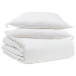 vidaXL Ensemble de Duvet avec oreiller 3 pc Blanc Plume de canard