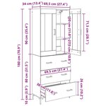 vidaXL Haut Armoire 2 Pièces Chêne artisanal Bois d'ingénierie