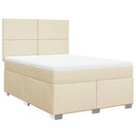 vidaXL Sommier à lattes de lit avec matelas Crème 140x200 cm Tissu