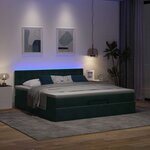 VidaXL Cadre de lit ottoman avec matelas vert foncé 160x200 cm velours