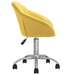 Vidaxl chaises pivotantes à manger lot de 2 jaune tissu