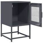 vidaXL Table de chevet anthracite 36x39x60 5 cm acier laminé à froid