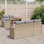 vidaXL Ensemble de canapé de jardin 6 Pièces beige et gris clair