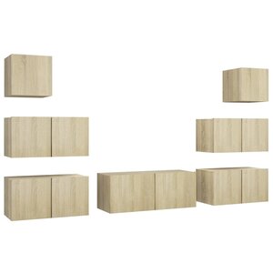 vidaXL Ensemble de meuble TV 7 Pièces Chêne sonoma Bois d'ingénierie