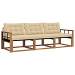 vidaXL Ensemble de canapés d'extérieur 3 Pièces Naturel et Beige