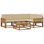 vidaXL Ensemble de canapés d'extérieur 5 Pièces Naturel et Beige