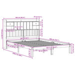 vidaXL Lit bibliothèque sans matelas cire marron 160x200 cm pin massif