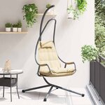 vidaXL Chaise suspendue Pliant Manuel Beige 94 x 107 x 196.5 cm Acier