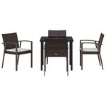 vidaXL Ensemble de salle à manger pour jardin 5 Pièces Marron Poly rotin