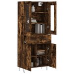 vidaXL Buffet haut Chêne fumé 69 5x34x180 cm Bois d'ingénierie