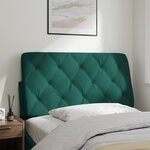 vidaXL Coussin de tête de lit vert foncé 100 cm velours