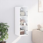 vidaXL Armoire murale avec portes en verre blanc 35x37x100 cm