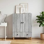 vidaXL Buffet Sonoma gris 66 x 34 5 x 95 cm Bois d'ingénierie