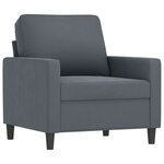 vidaXL Fauteuil Gris foncé 60 cm Velours