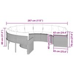 vidaXL Canapé de jardin avec coussins rond beige résine tressée