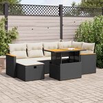 vidaXL Salon de jardin 8 Pièces avec coussins noir résine tressée