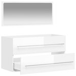 vidaXL Armoire de bain avec miroir blanc brillant bois d'ingénierie