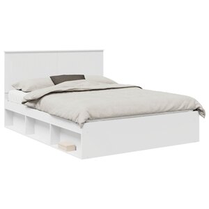 vidaXL Cadre de lit Blanc 150 x 200 cm Bois de pin massif