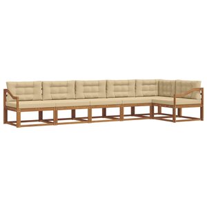 vidaXL Ensemble de canapés d'extérieur 6 Pièces Naturel et Beige