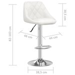 vidaXL Tabourets de bar lot de 2 blanc similicuir
