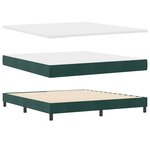 vidaXL Lit à ressort LED avec matelas Vert foncé 180 x 200 cm Velours