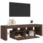 vidaXL Meuble TV avec lumières LED Chêne marron 140x36 5x40 cm