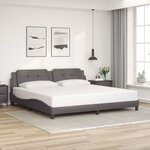 vidaXL Cadre de lit avec LED sans matelas gris 200x200 cm