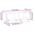 vidaXL Meuble TV mural Noir 98 x 41 x 30 cm Bois d'ingénierie