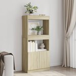 vidaXL Buffet haut chêne sonoma 63x33x140 cm bois d'ingénierie