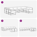 vidaXL Ensemble de canapés d'extérieur 9 pc Naturel et gris clair