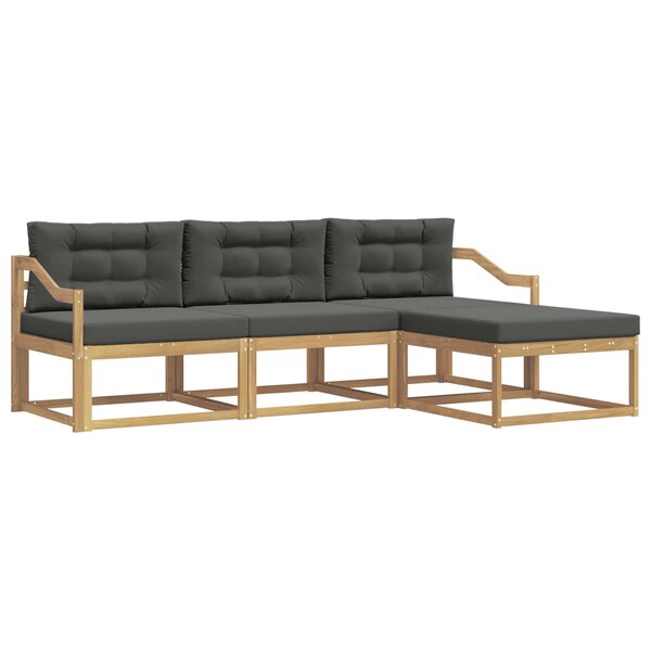 vidaXL Ensemble de canapés d'extérieur 4 pc Blanc et anthracite