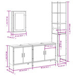 vidaXL Ensemble de meubles de salle de bain 4 Pièces Chêne fumé Bois