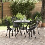 Ensemble de jardin 5 pièces vidaXL en aluminium coulé noir