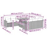 vidaXL Salon de jardin 11 Pièces avec coussins beige résine tressée