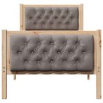 vidaXL Cadre de lit avec tête de lit Taupe 80 x 200 cm Pin massif